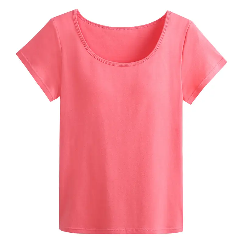 Women Blue Round Neck T-Shirt No Bra Needed