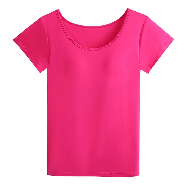 Women Blue Round Neck T-Shirt No Bra Needed