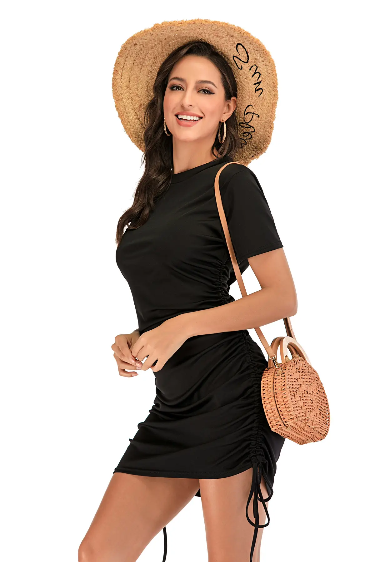 Black Cross-Border Hip-Covering Skirt Dress Large — feature 15