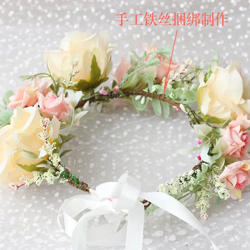 Artificial Rose Wreath Hairband for Girls Selfie Accessory - Image 5