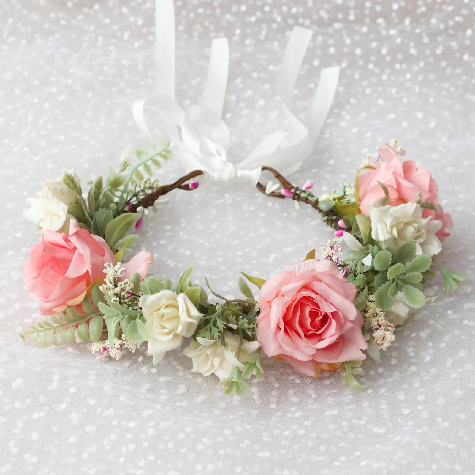 Artificial Rose Wreath Hairband for Girls Selfie Accessory - Image 2