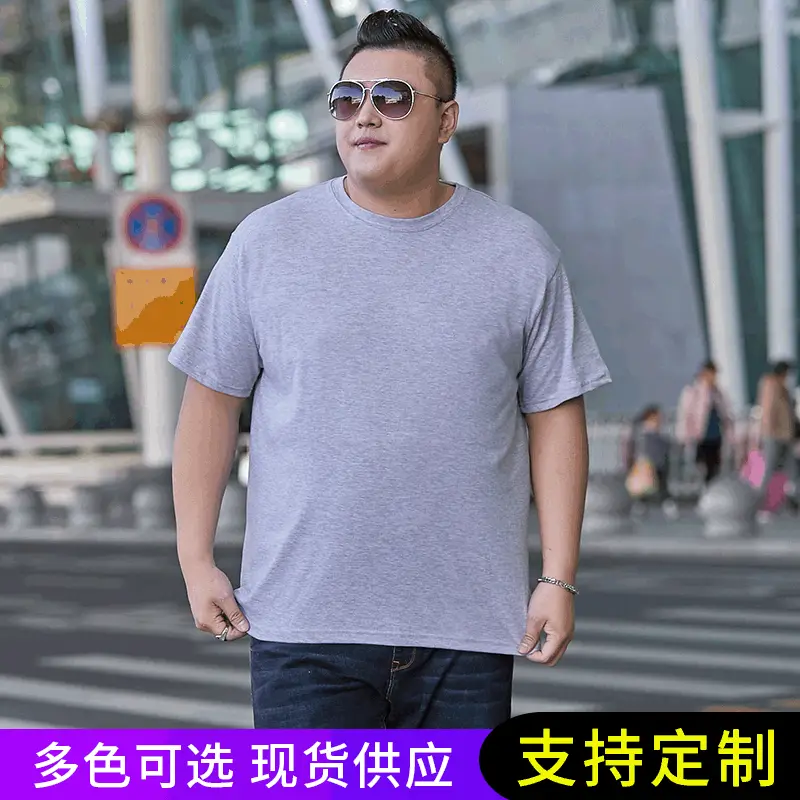 New Summer Cotton T-Shirt Large Plus Size Round Neck - Image 10