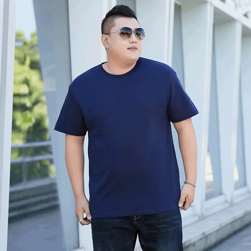New Summer Cotton T-Shirt Large Plus Size Round Neck - Image 12