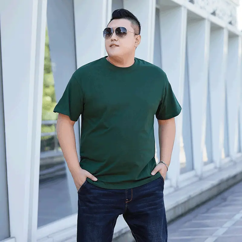 New Summer Cotton T-Shirt Large Plus Size Round Neck - Image 5
