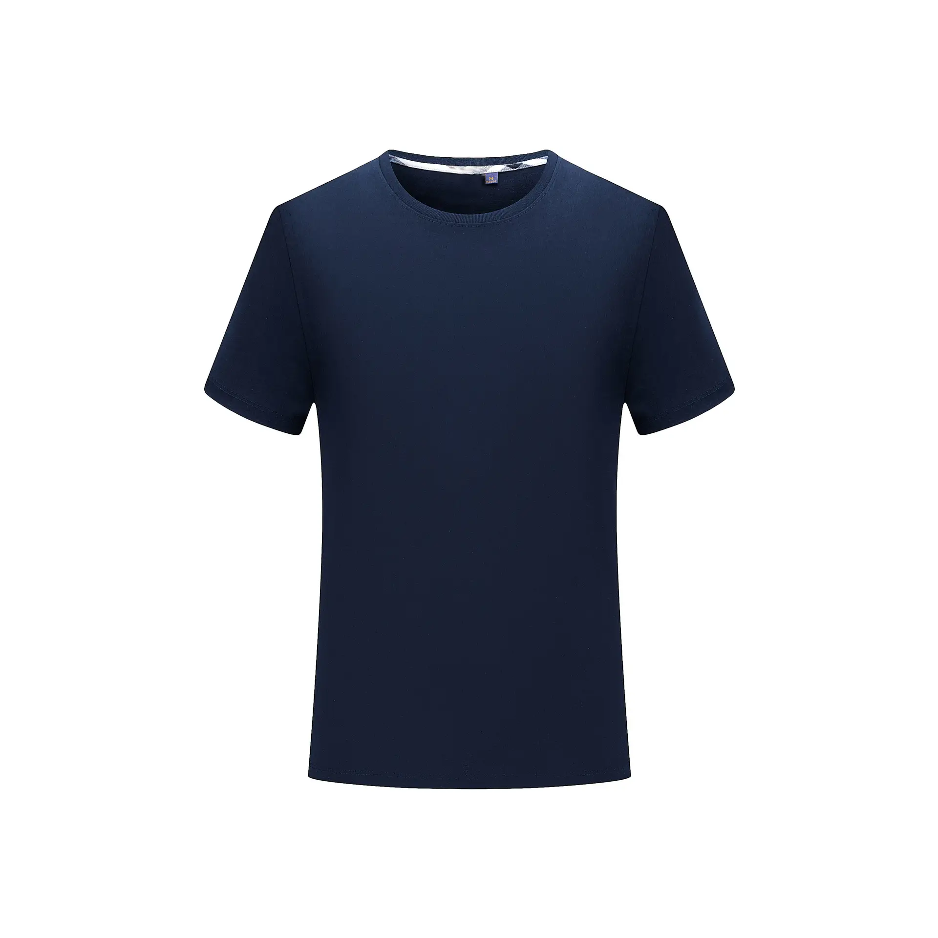 Summer Cotton Round Neck T-Shirt White Blue Red