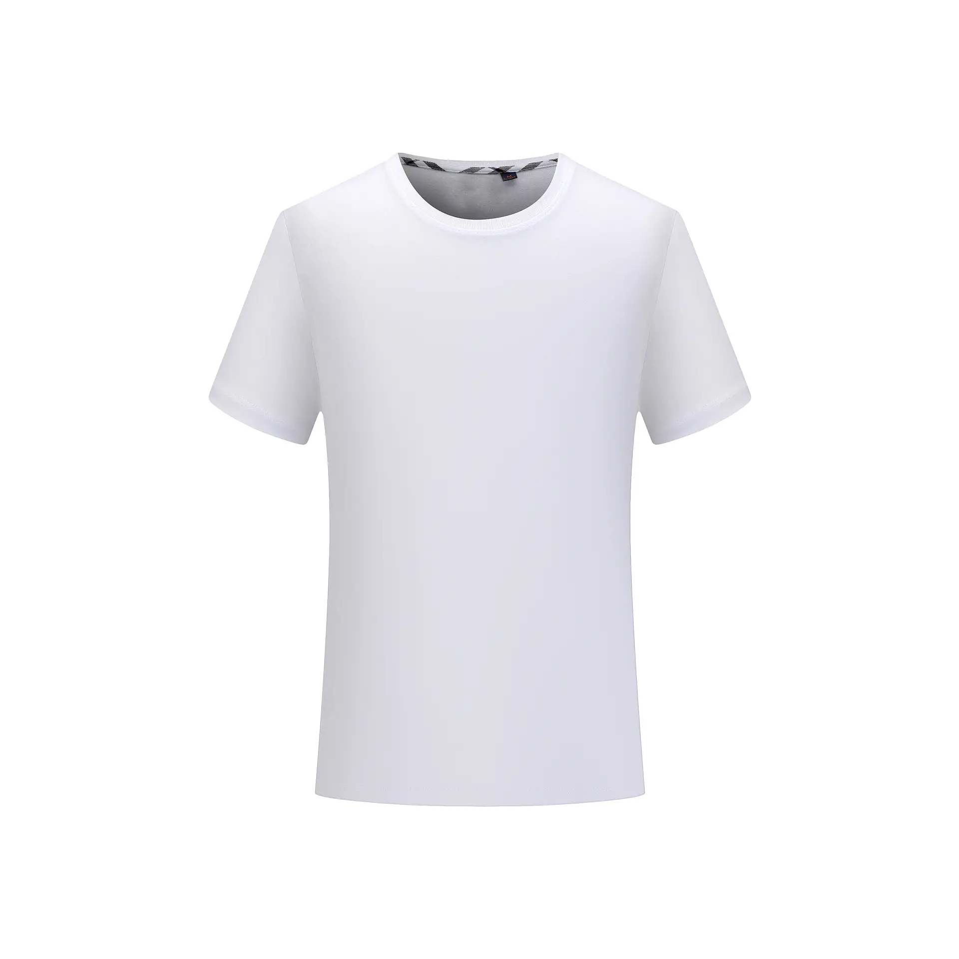 Summer Cotton Round Neck T-Shirt White Blue Red
