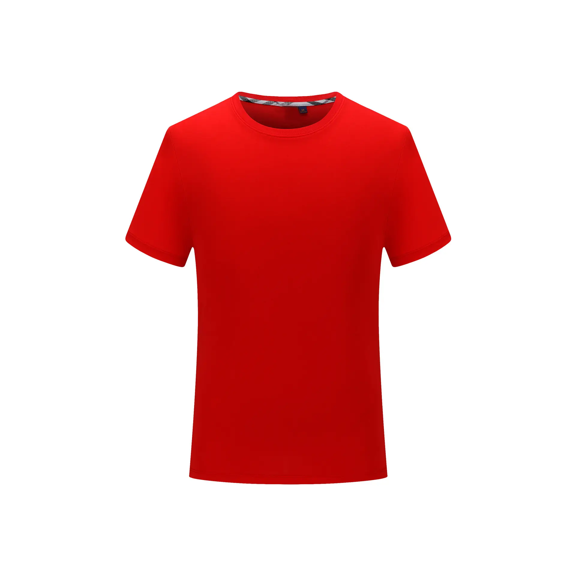 Summer Cotton Round Neck T-Shirt White Blue Red