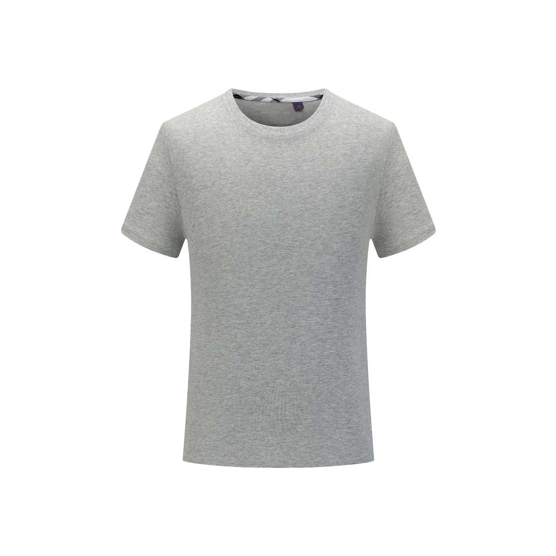 Summer Cotton Round Neck T-Shirt White Blue Red