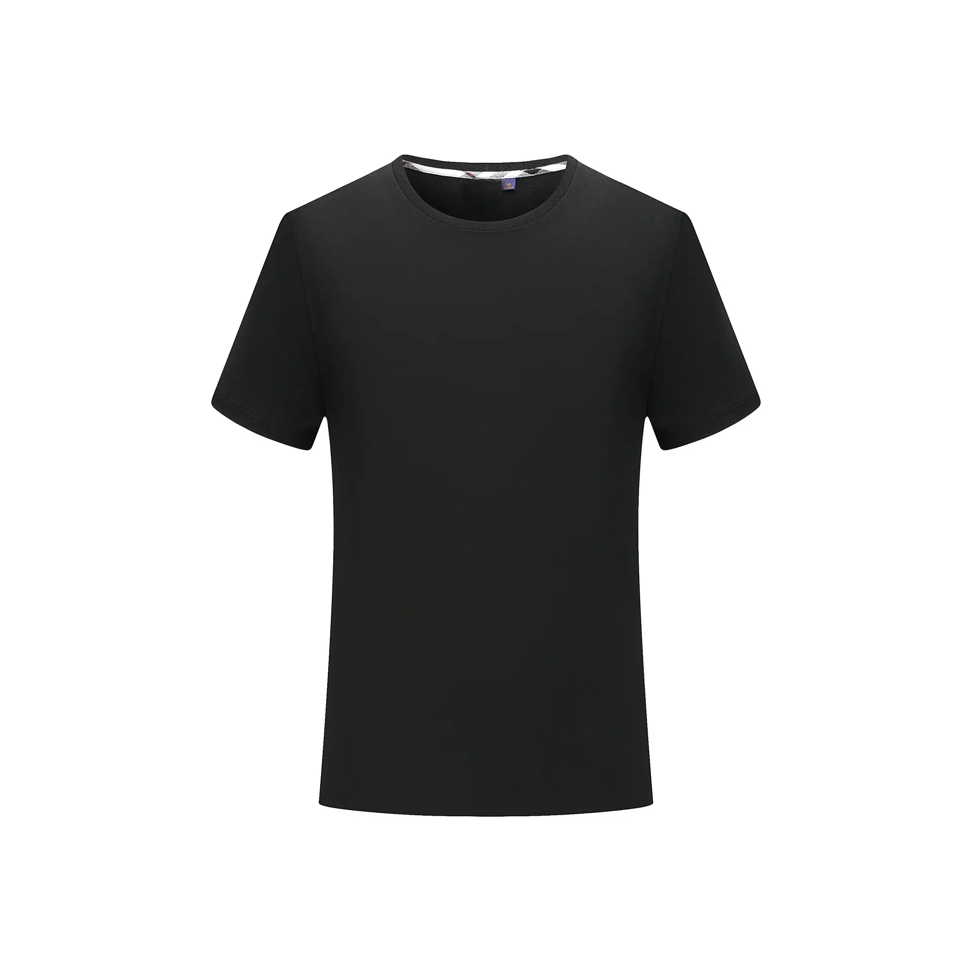 Summer Cotton Round Neck T-Shirt White Blue Red