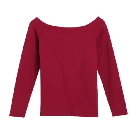 Black 2020 Women's Cotton One-Line Collar Top - Image 5