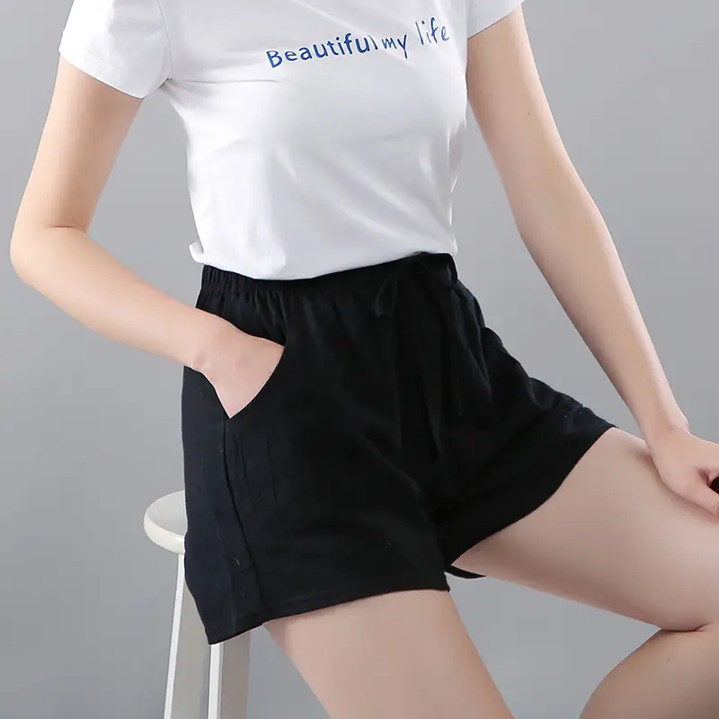 Women Pink Cotton Drawstring Shorts Casual Wear - Image 9