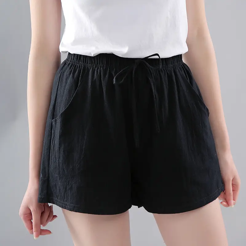 Women Pink Cotton Drawstring Shorts Casual Wear - Image 4