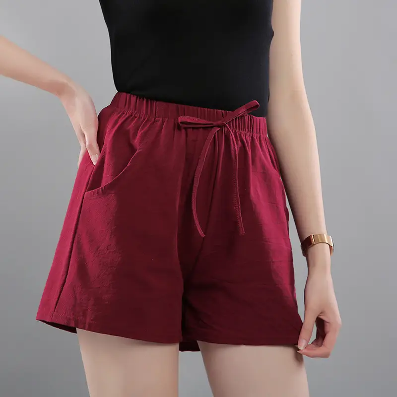 Women Pink Cotton Drawstring Shorts Casual Wear - Image 6