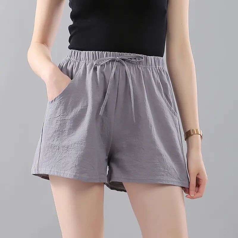 Women Pink Cotton Drawstring Shorts Casual Wear - Image 3