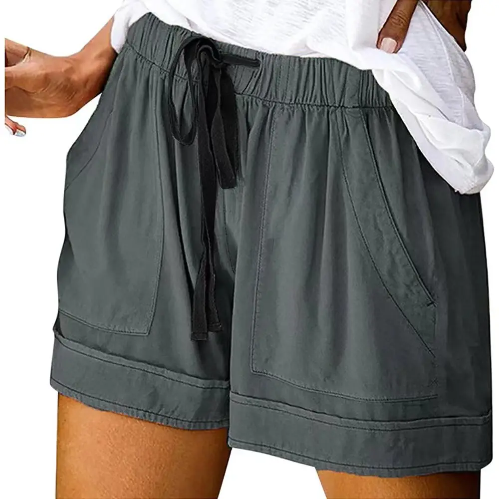 Women Orange High Waist Casual Shorts 2021 - Image 10