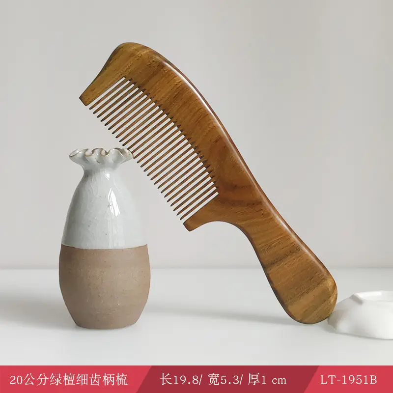 Green Sandalwood Hair Comb with Electrostatic Massage - Image 14