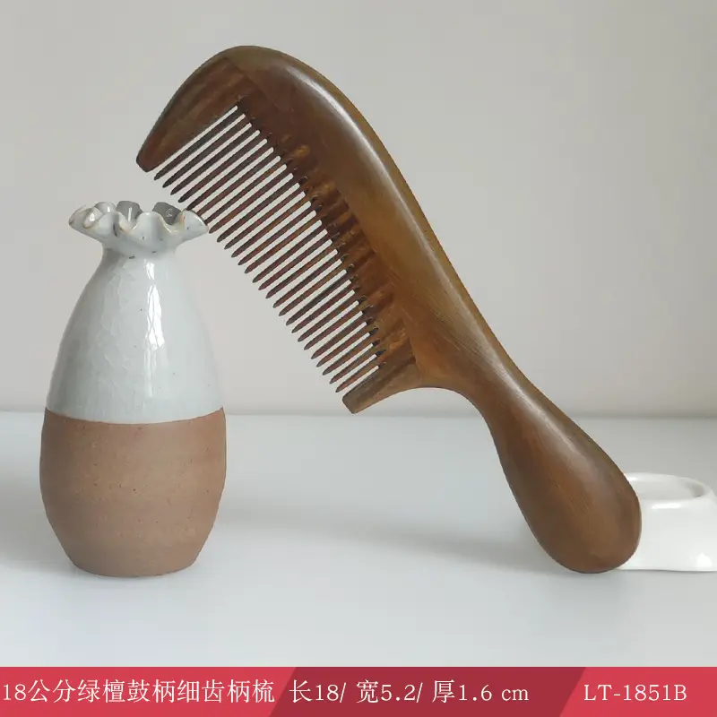 Green Sandalwood Hair Comb with Electrostatic Massage - Image 18