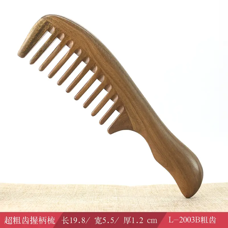 Green Sandalwood Hair Comb with Electrostatic Massage - Image 5