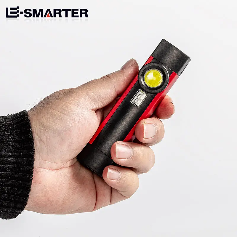 USB Rechargeable COB Flashlight Red Black Portable Emergency Light - Image 4