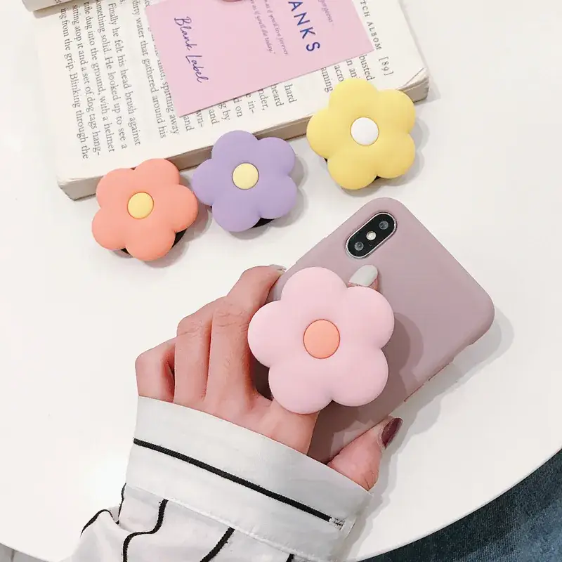 Unisex Silicone Flower Phone Bracket Coral - Image 9