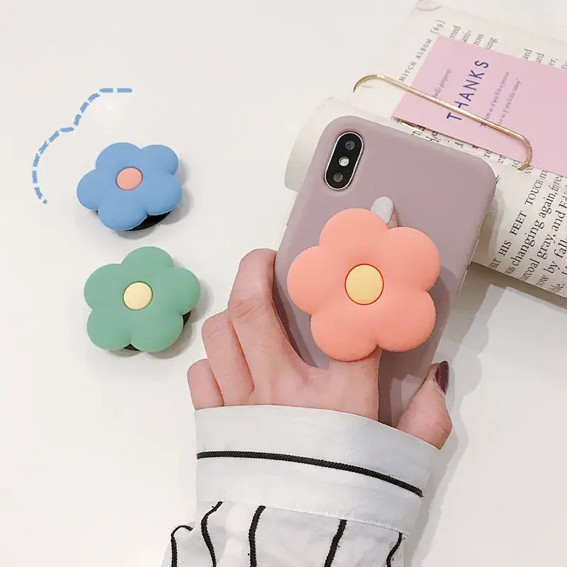 Unisex Silicone Flower Phone Bracket Coral - Image 10