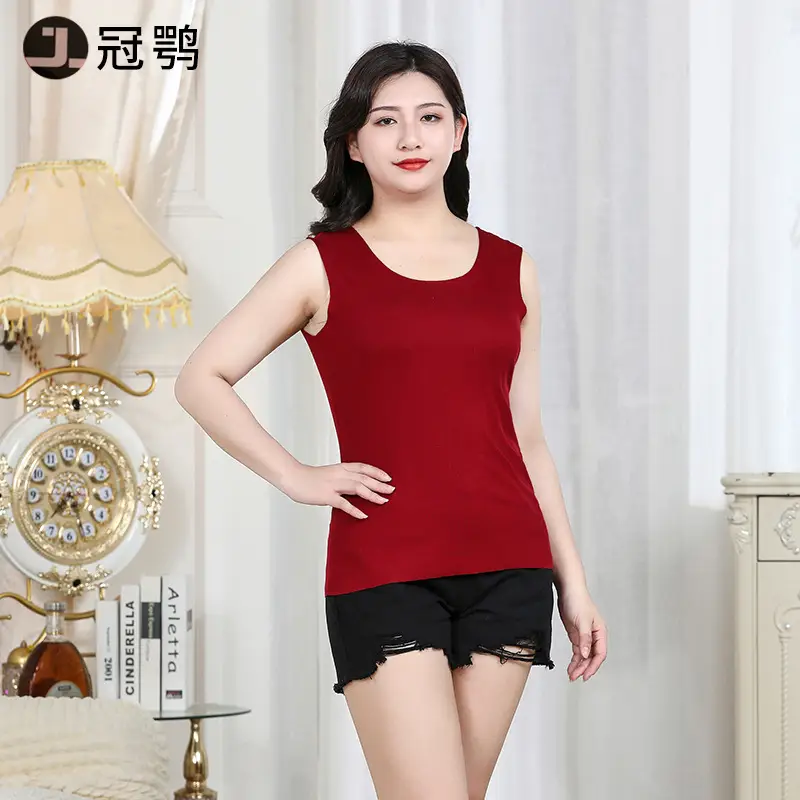 Women's Traceless Vest Outer Wear Sling Inner Base Short Modal Ice Silk - Image 5