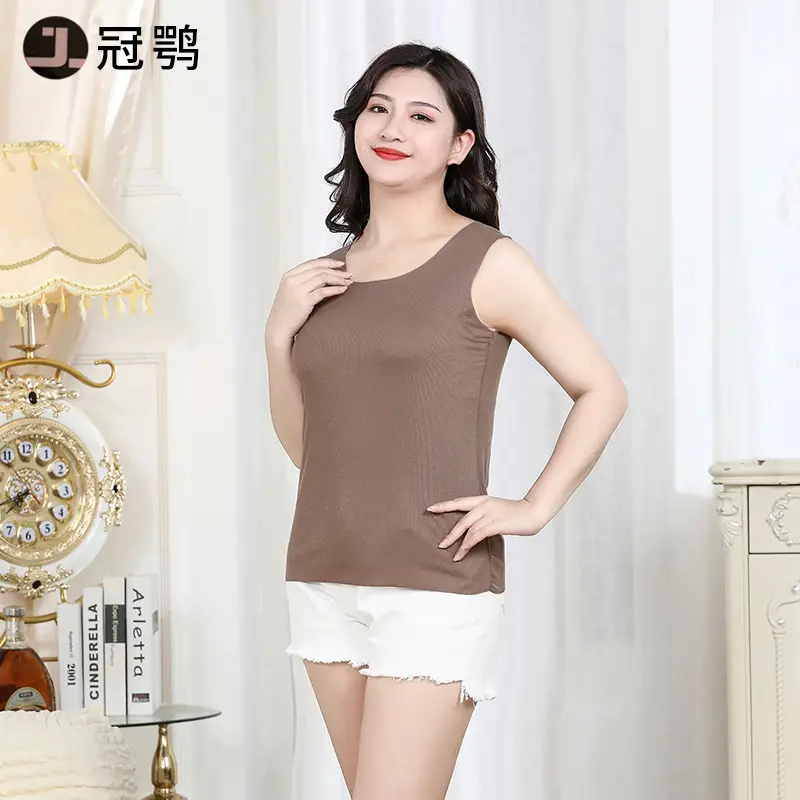 Women's Traceless Vest Outer Wear Sling Inner Base Short Modal Ice Silk - Image 4