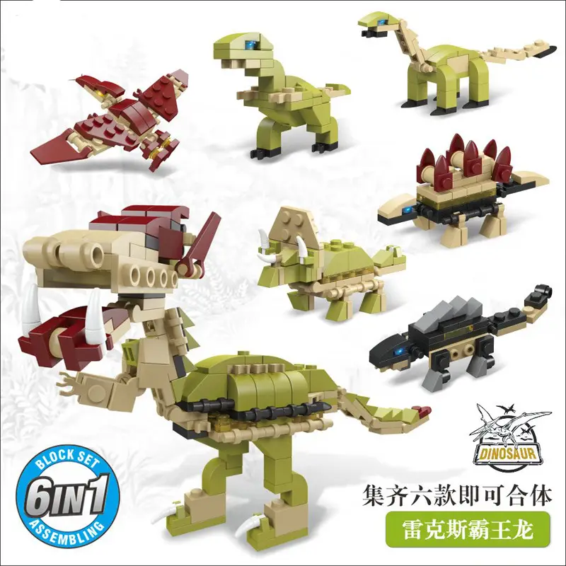 6-in-1 Dino Building Blocks Set for Kids
