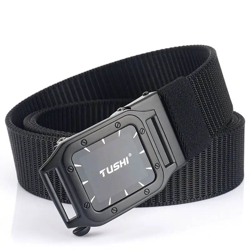 Tush Gold Belt Automatic Watch with Canvas Strap