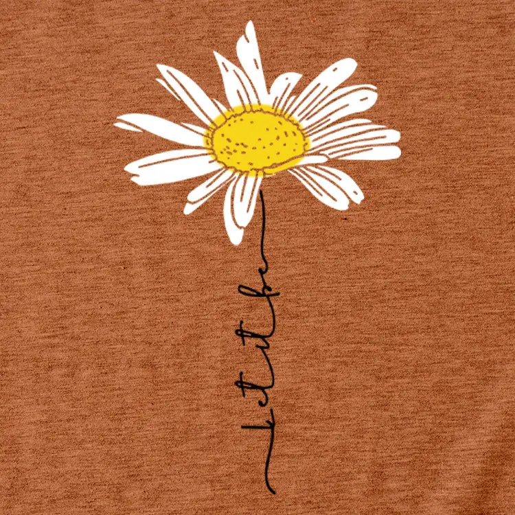 Blue Daisy Letter T-Shirt for Women - Image 28