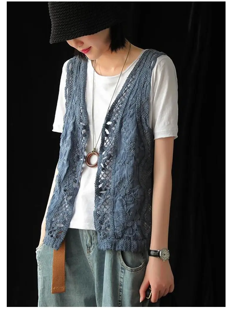 Women Hollow-out Vest Summer Vest Vest Top — feature 17