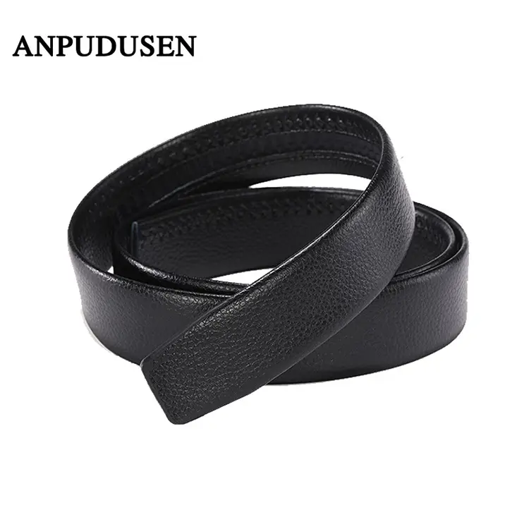 Men's Black Genuine Leather Wide Buckle Belt - Image 7