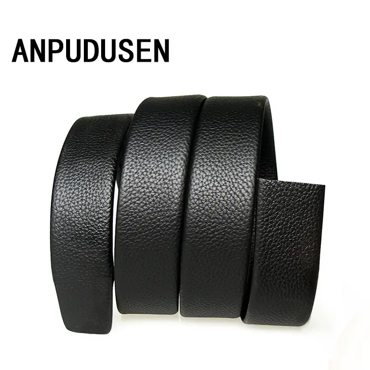 Men's Black Genuine Leather Wide Buckle Belt - Image 9