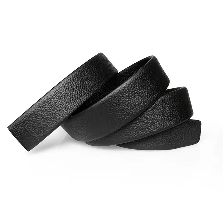 Men's Black Genuine Leather Wide Buckle Belt - Image 5