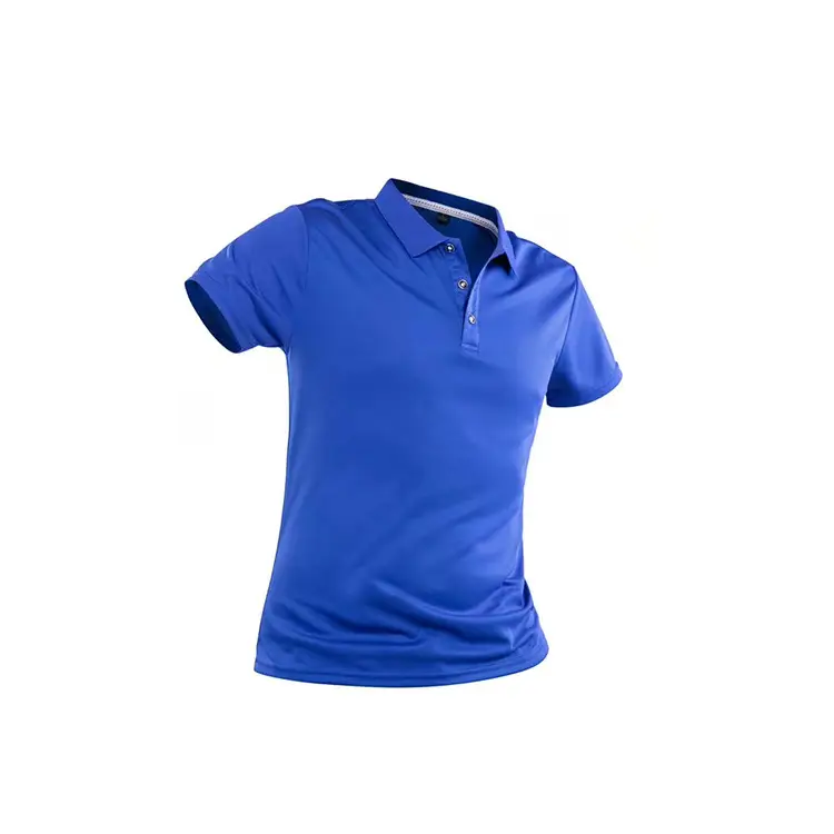 Men Blue Sports Polo T-Shirt with Lapel Collar - Image 15