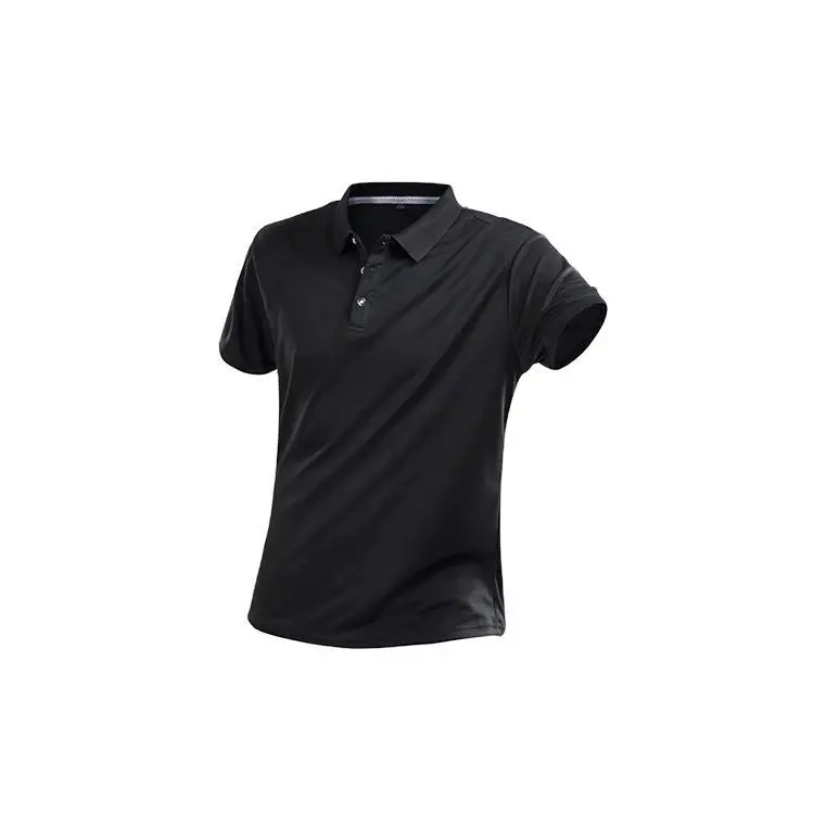 Men Blue Sports Polo T-Shirt with Lapel Collar - Image 16