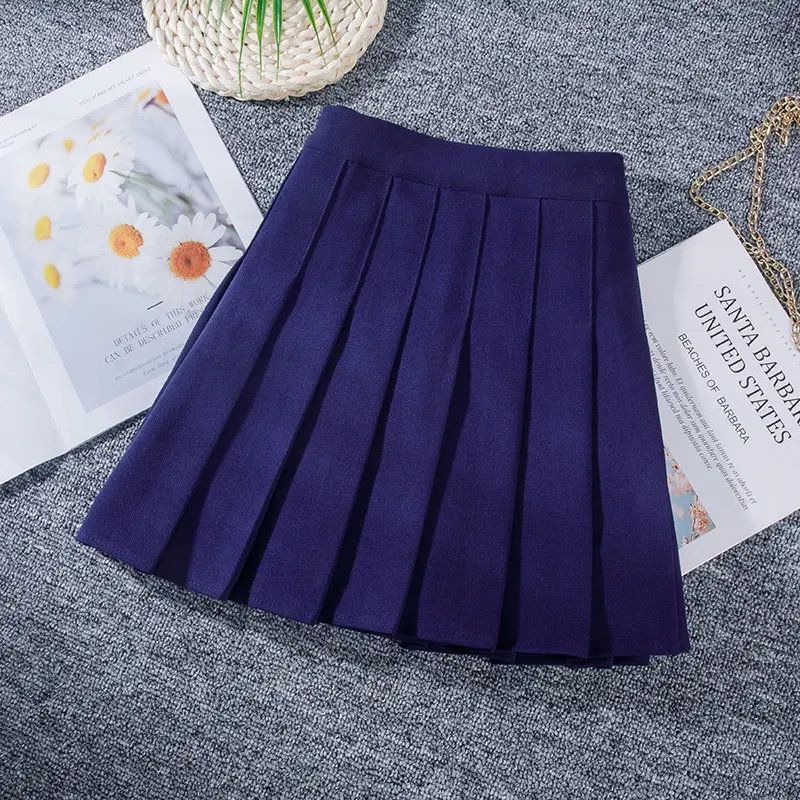 White Xiangmei Pleated Skirt Summer Elastic Waist - Image 10
