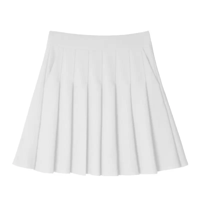 White Xiangmei Pleated Skirt Summer Elastic Waist - Image 14
