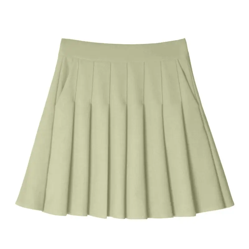 White Xiangmei Pleated Skirt Summer Elastic Waist - Image 19