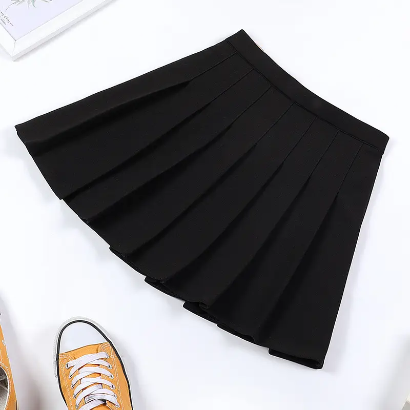 White Xiangmei Pleated Skirt Summer Elastic Waist - Image 3