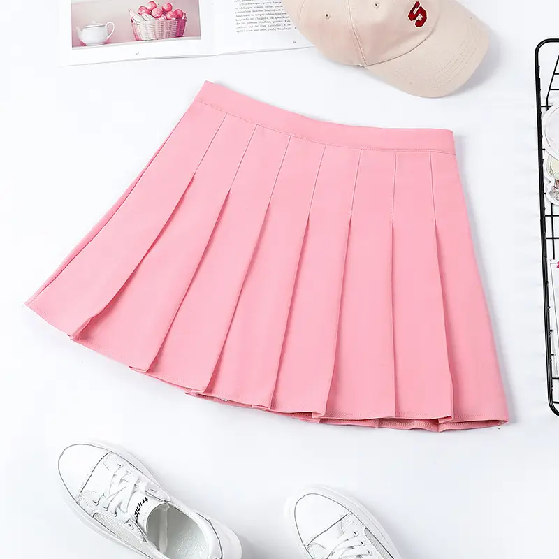White Xiangmei Pleated Skirt Summer Elastic Waist - Image 4