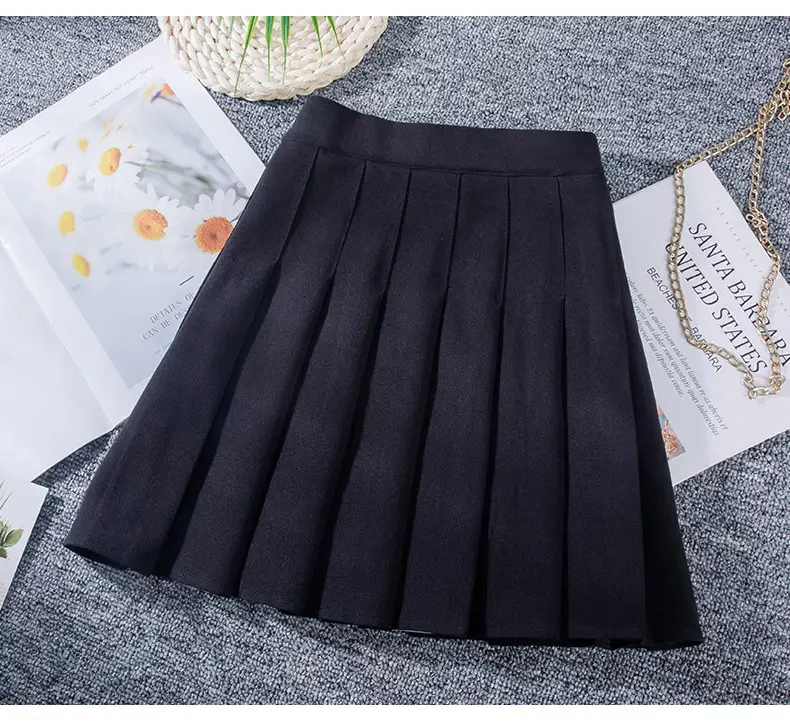 White Xiangmei Pleated Skirt Summer Elastic Waist - Image 8