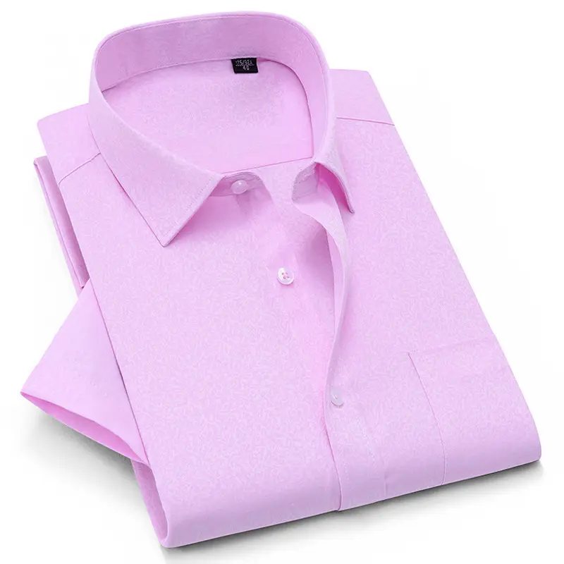 Men's Lavender Cotton Short Sleeve Shirt 2020 - Image 15