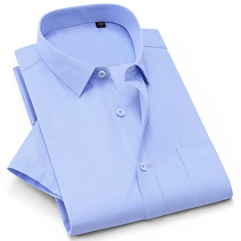 Men's Lavender Cotton Short Sleeve Shirt 2020 - Image 17