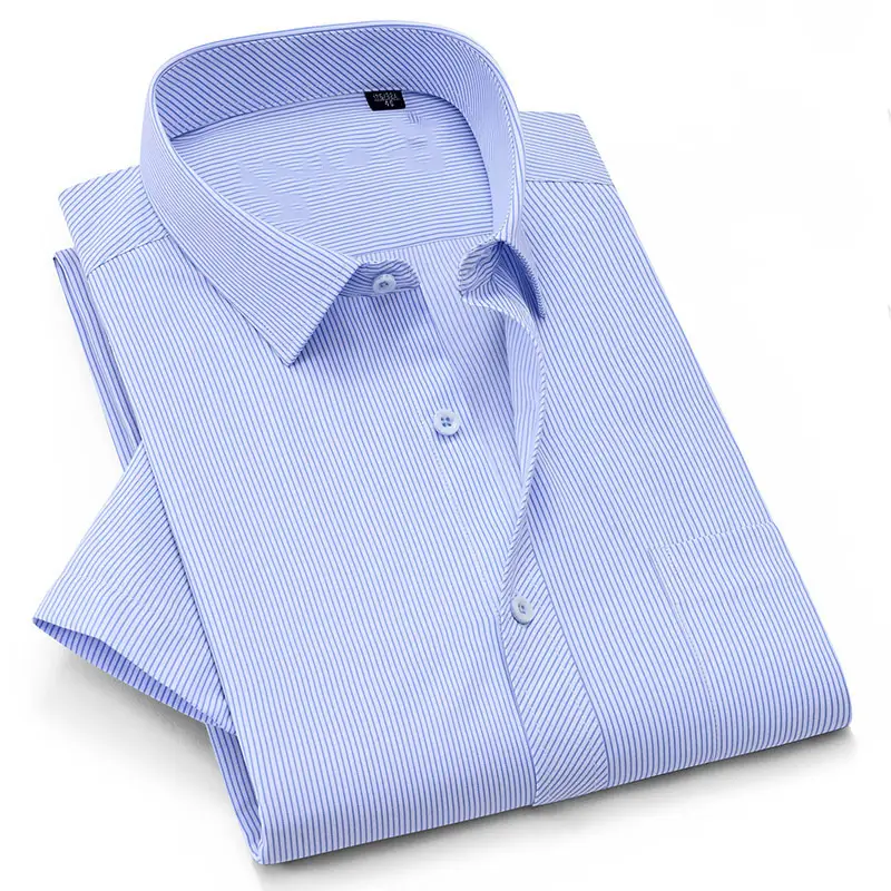Men's Lavender Cotton Short Sleeve Shirt 2020 - Image 11