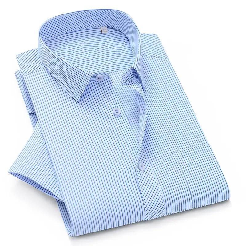 Men's Lavender Cotton Short Sleeve Shirt 2020 - Image 12