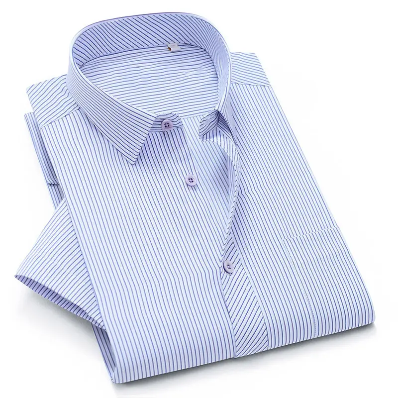 Men's Lavender Cotton Short Sleeve Shirt 2020 - Image 13