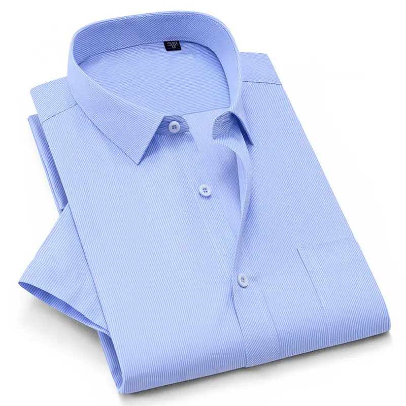 Men's Lavender Cotton Short Sleeve Shirt 2020 - Image 6