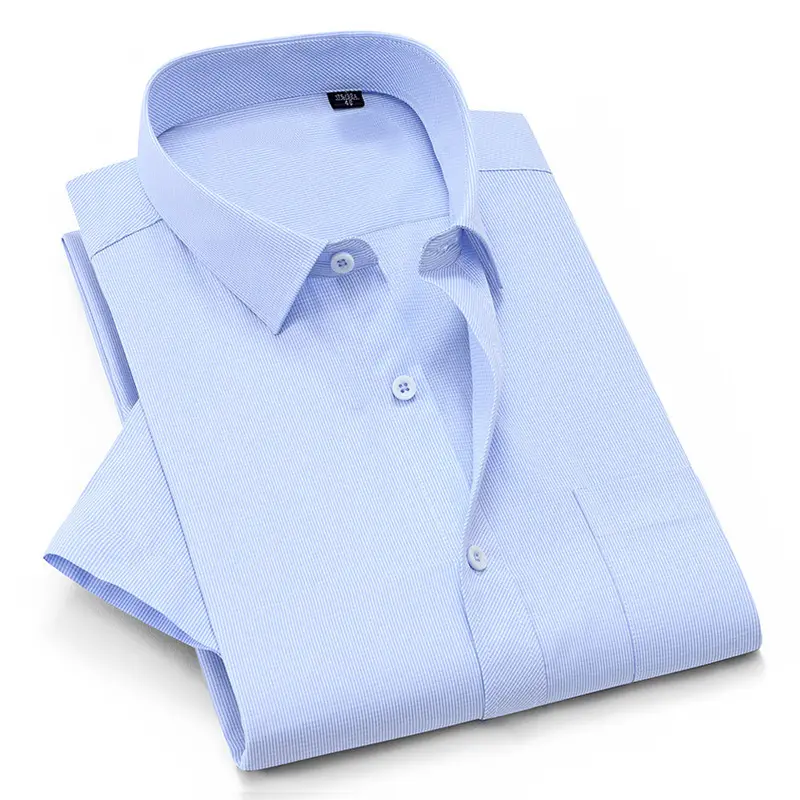 Men's Lavender Cotton Short Sleeve Shirt 2020 - Image 8