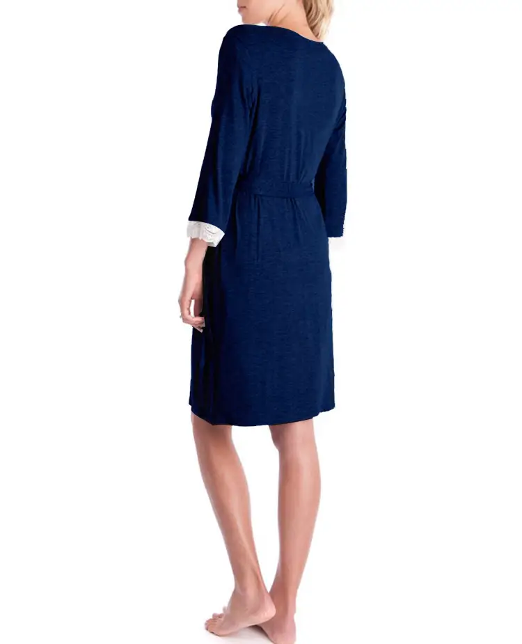 2023 Grey Lace Three Quarter Sleeve Maternity Dress — feature 19